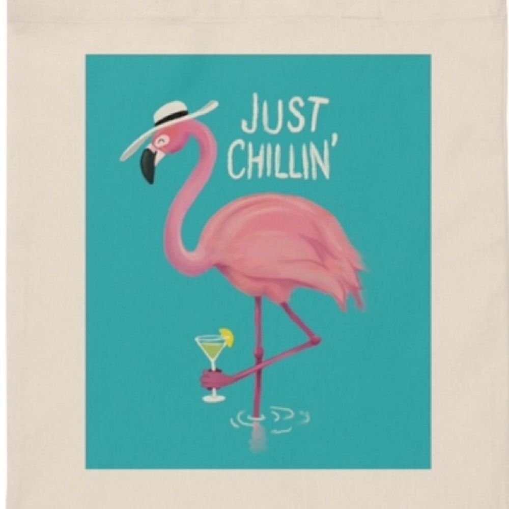Flamingo “Just Chillin’” Tote - Picture 2 of 3